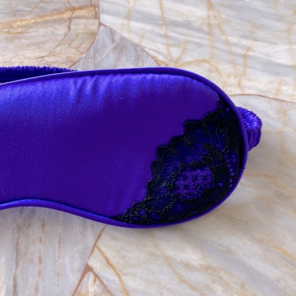 New Victoria’s Secret Real Silk Sleep Eye Mask Purple Lace - Picture 5 of 10